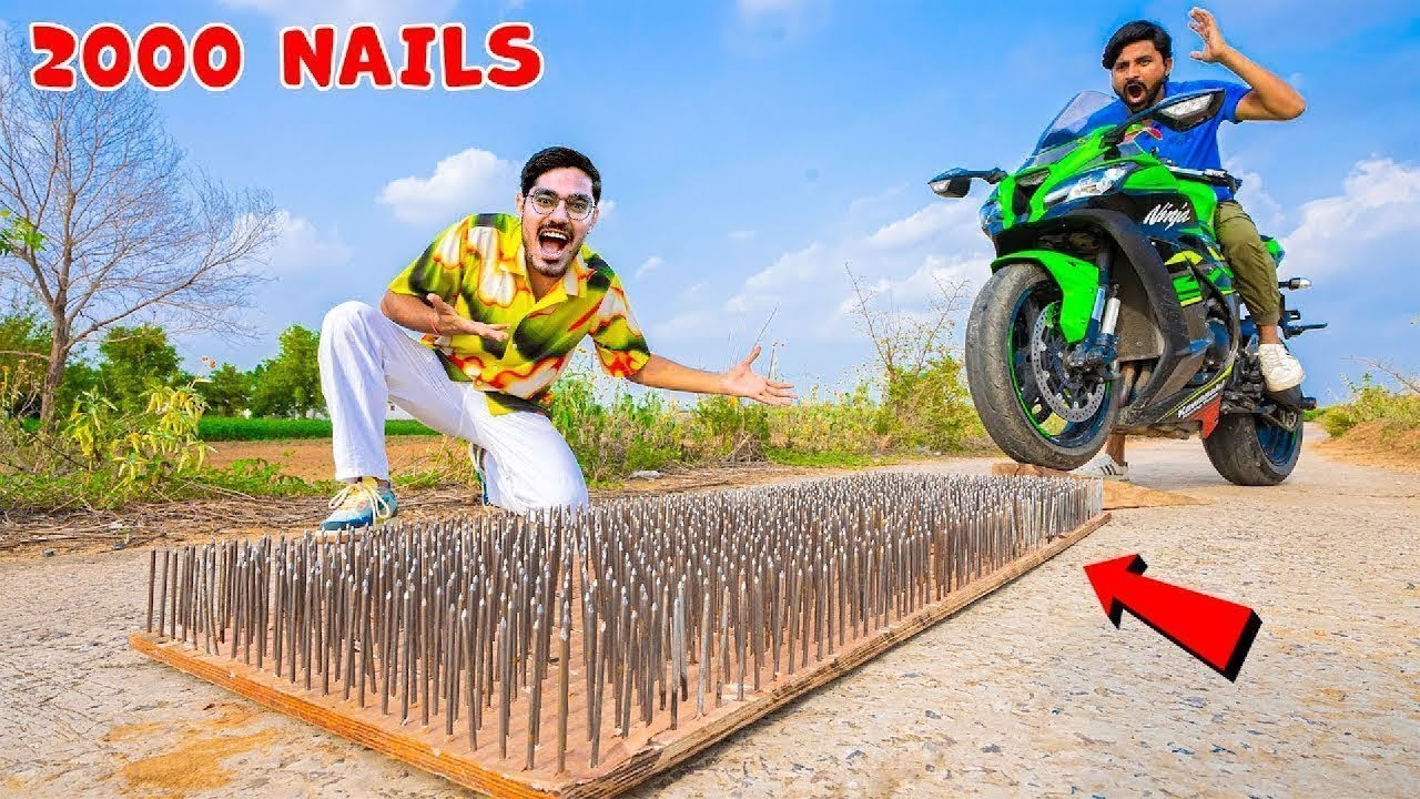2000 Nails VS Ninja ZX10R   जो हुआ वो देखकर आप चौंक जायेंगे   Superbike Survive or Not  1080p50