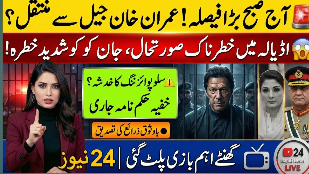 Imran Khan Jail Transfer Update | Health Risk Alert | Adiala Prison Breaking News | Rapid News 24