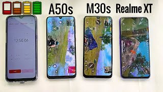 Battery Drain Test 100% to 0% | Samsung M30s vs Realme XT vs Samsung A50s!