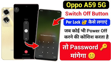 Oppo A59 5g Switch Off Button Lock 🔐 Kaise Kare | Power Off Button Per Password Set in Oppo A59 5g
