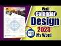 Printable Wall Calendar Design in Microsoft Word || 2023 Calendar Design ||