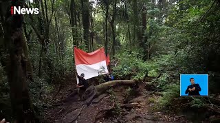 HUT RI Ke-77, Bendera Sepanjang 25 Meter Dibentangkan di Puncak Gunung Pandeglang #iNewsSiang 17/08
