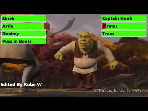 Shrek & Friends vs. Captain Hook & Henchmen with healthbars