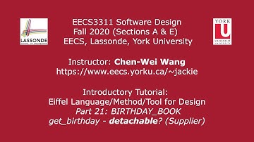 [HD] EECS3311 F20 Tutorial Part 21 - BIRTHDAY_BOOK: Get Birthday - detachable? [Supplier]