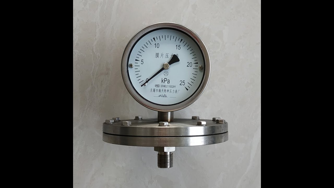 H.T.  Diaphragm Pressure Gauge, Micro Pressure, Stainless Steel, Diaphragm Seal