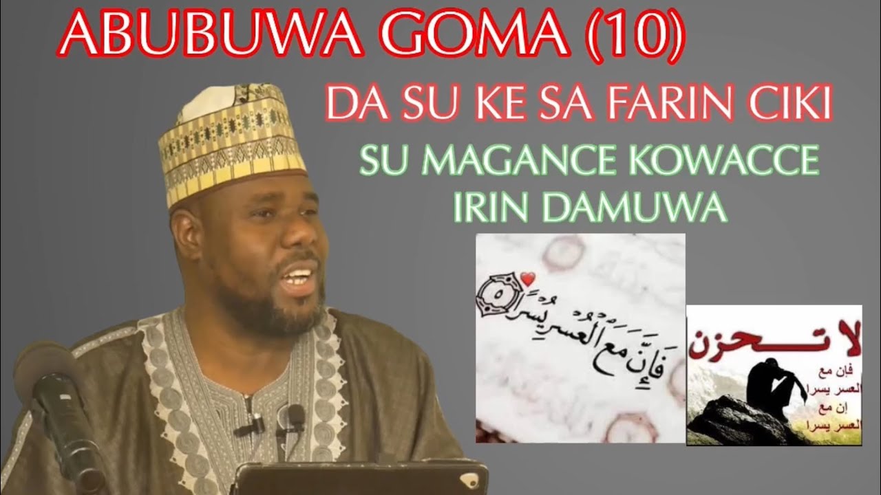 ABUBUWA GOMA DA SUKE MAGANCE DAMUWA DA BAKINCIKI
