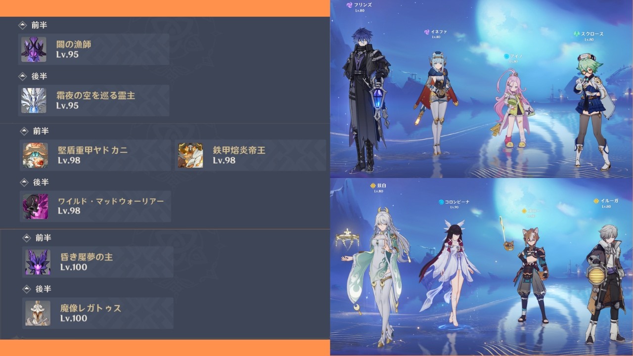 【原神】LunaⅣ螺旋12層初見攻略〈フリンズ・茲白〉