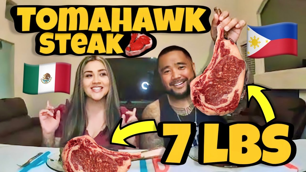 7 LBS TOMAHAWK STEAK FOOD CHALLENGE STEAK MUKBANG Filipino