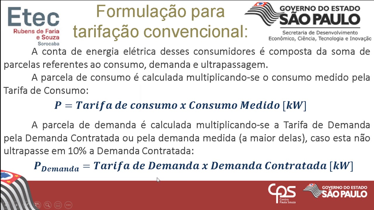 Tarifação convencional.