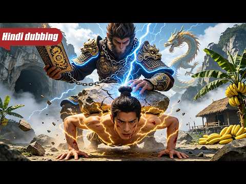The villain beat a man and pushed him off a mountain; a powerful monkey saved him and turned him ...