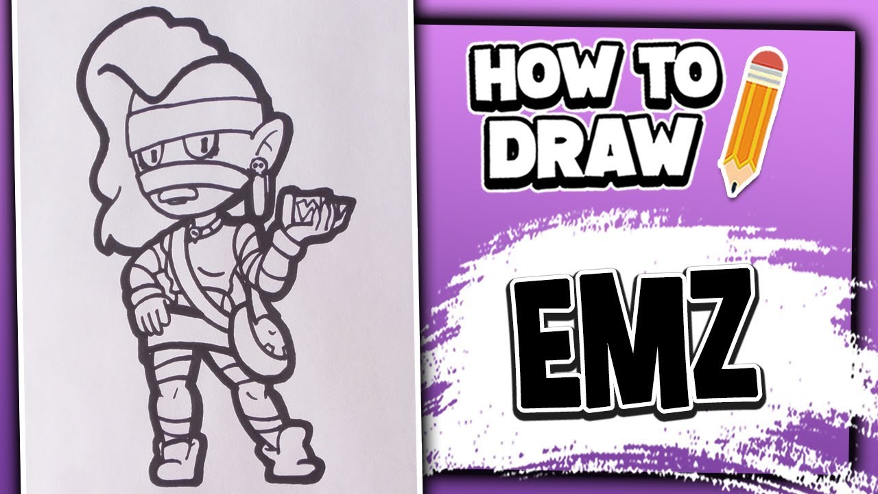 How To Draw EMZ - Brawl Stars // LextonArt - YouTube