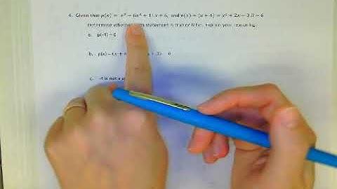 Video Notes 5.3 - Factor/Remainder Theorem