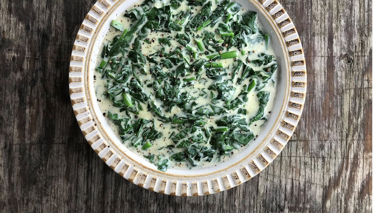 How to Make OldSchool Creamed Spinach with Fried Kalettes The