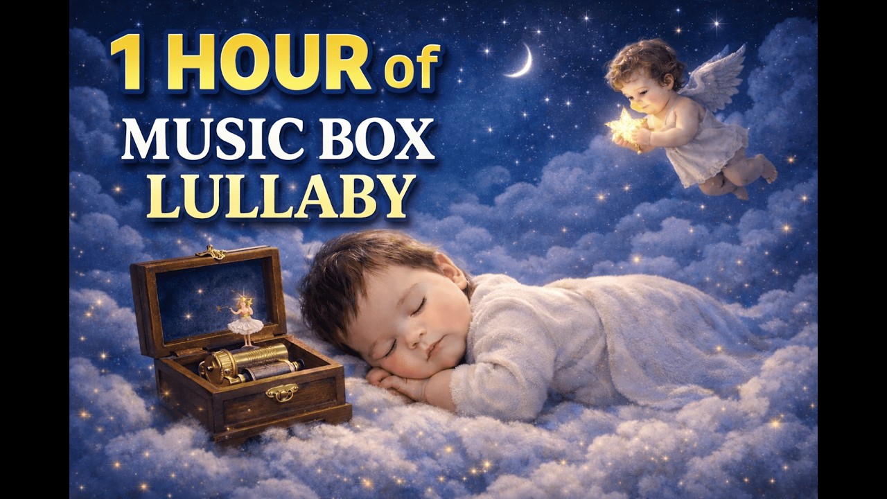 1 Hour Music Box Lullaby 🌙 Heavenly Sleep Music for Babies