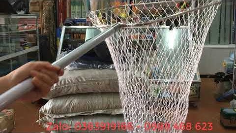 Bộ vợt săn hàng chuyên dành cho câu lục gồm: lưới crep mắt to, lưới 7 màu, vành inox, cán cácbon