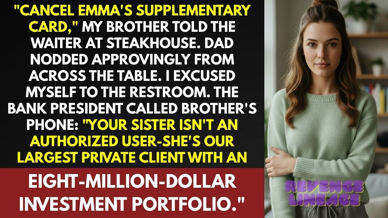 Brother Canceled My Credit Card At Dinner—The Bank President Called Him About My $8M Portfolio