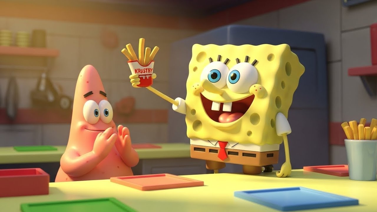 SpongeBob Tripped on a Flying Fry 🍟🧽 | Kids Songs & Nursery Rhymes