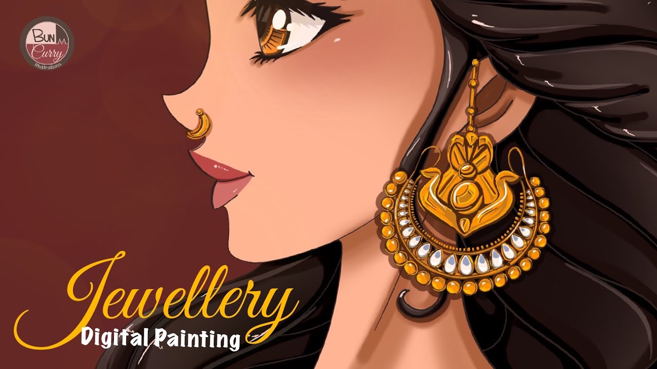 How to Digital paint JEWELLERY ( Procreate Speedpaint ) using IPad
