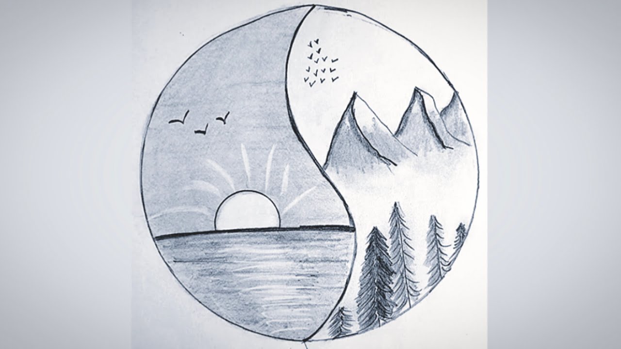 Easy Circle Drawing || Circle drawing for beginners || Pencil drawing ...