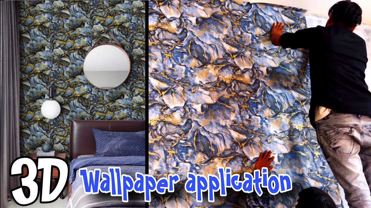 Easy wallpaper application on walldiy wallstexture paintings YouTube