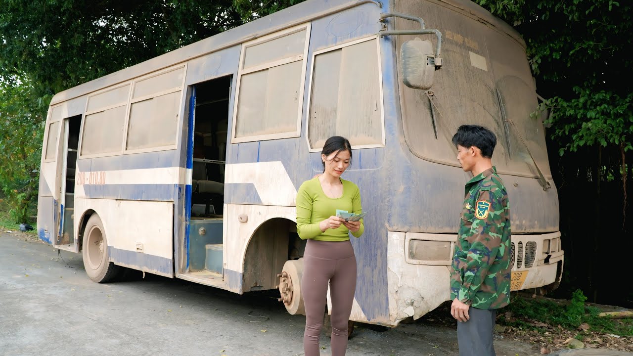 Genius girl's challenge: Restart the Hyundai bus (35 seats) after 20 years of abandonment🛠🛠🛠
