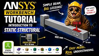 ANSYS Workbench Tutorial – Introduction to Static Structural | Cantilever Beam Simulation