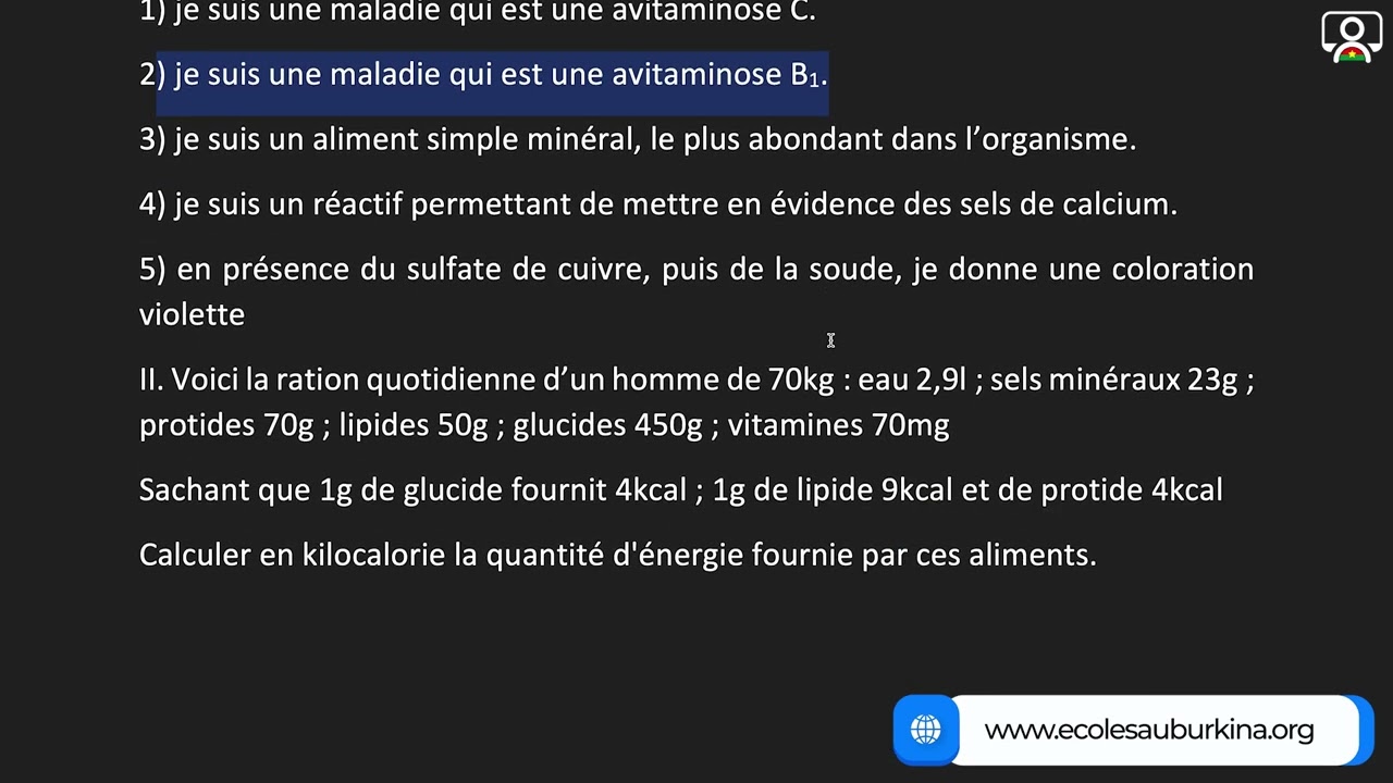 Exercice - 3e - SVT : Hygiène alimentaire 1/1