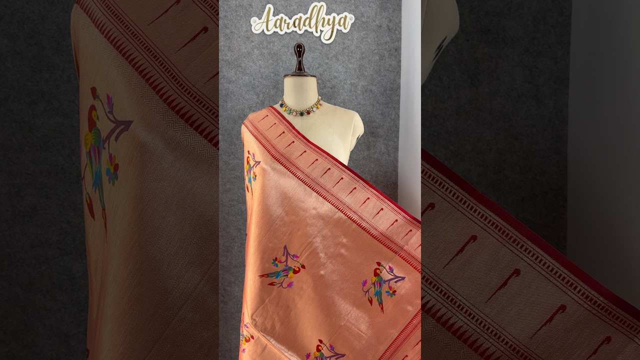 Pure Fully Zari Woven Parrot Motif Paithani Dupatta