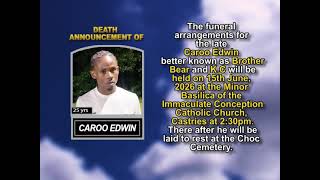 Caroo Edwin ~ Short Obituary