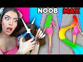 Noob vs MAX LEVEL in Crazy Hair Challenge!