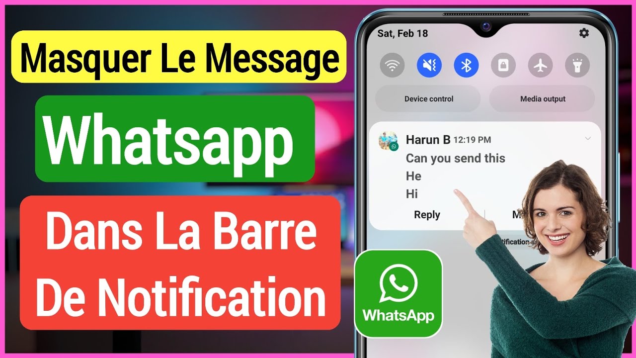 Comment masquer le contenu des messages Whatsapp dans la barre de ...