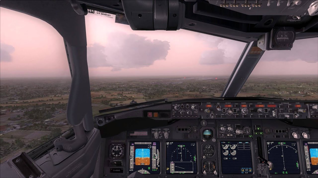Cockpit Morning Approach BKK Boeing 737-800 - YouTube
