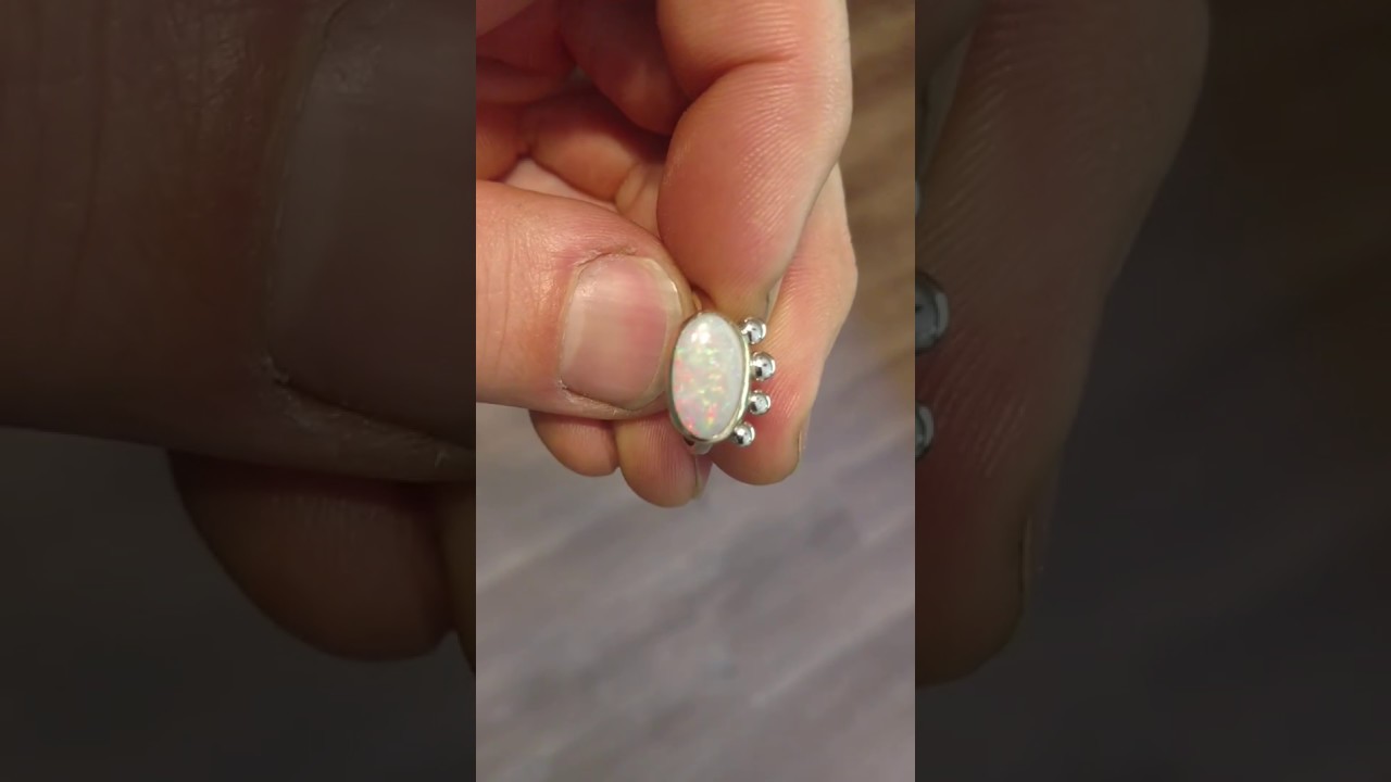 Oval opal ring - 14k yellow gold - one of a kind