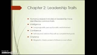 Narrated PowerPoint #1 Northouse Ch 1-6 Part 1
