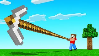 Minecraft BUT We Have VERY LONG TOOLS! (overpowered)