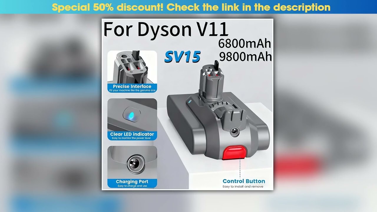 Latest Upgraded 252V 6800mAh Battery for Dyson V11 Vacuum Cleaner SV15 SV16 SV17 SV18 SV22