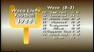 Waco High Football 1988 Highlights