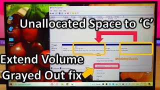 how to add unallocated space to c when extend volume is grayed out