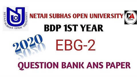 NSOU/BDP 1ST YEAR/EBG-2/QUESTION BANK ANS PAPER