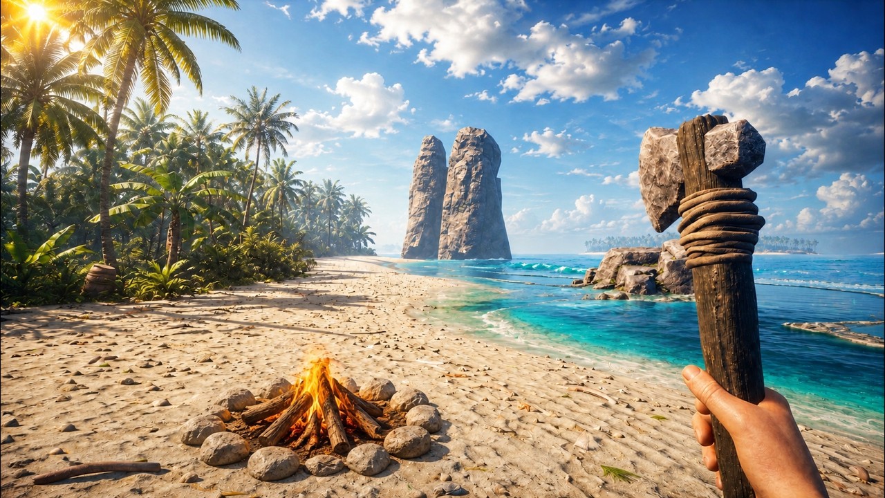 Day One in This New Tropical Survival Game | Away From Life