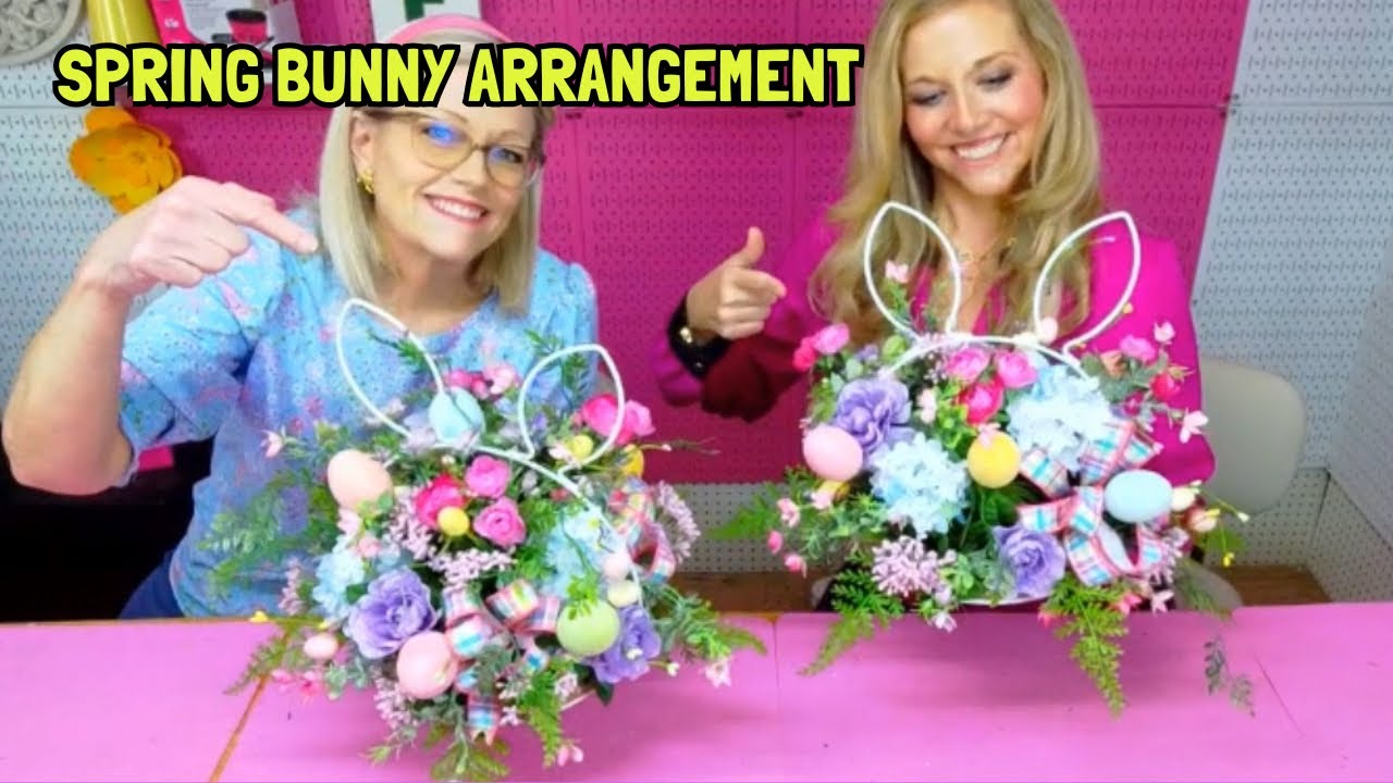 Easy Bunny Table Centerpiece for Spring | DIY Easter Floral Arrangement ...