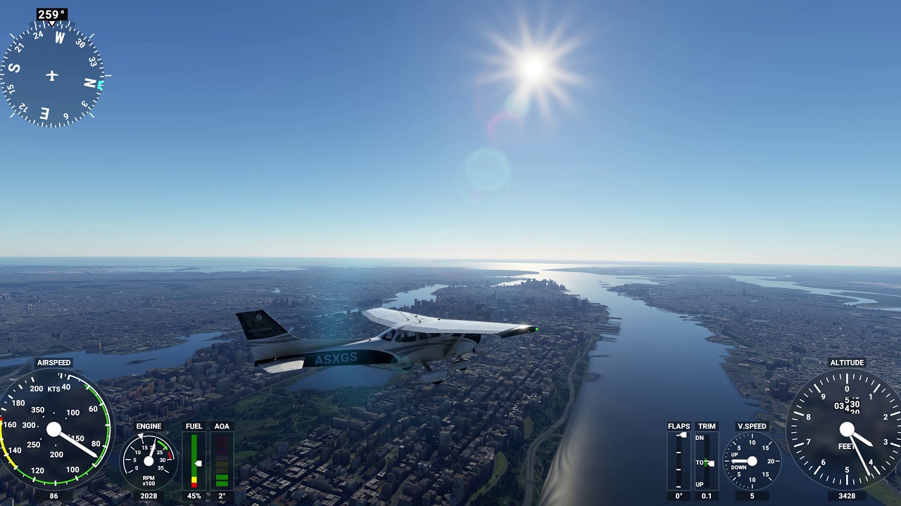 Microsoft Flight Simulator Over Manhattan - YouTube