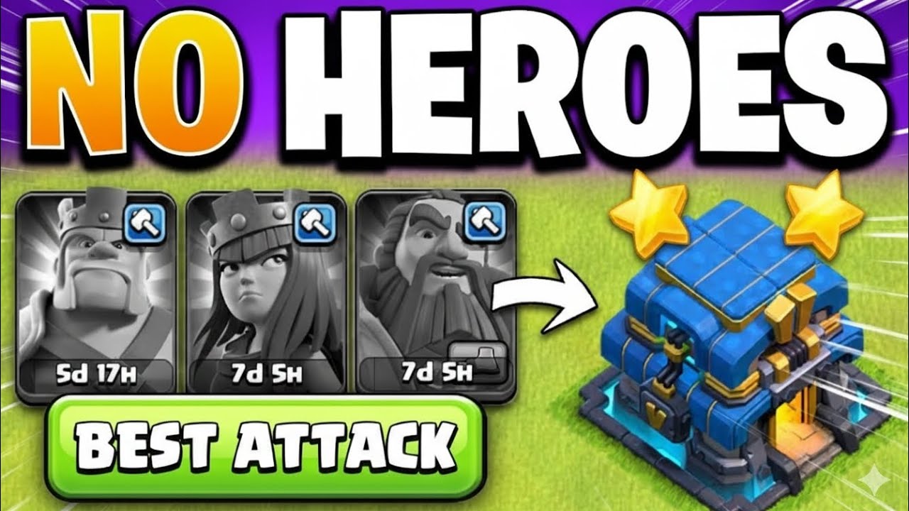 Best TH12 No-Hero Attack Strategy 2026 for Ranked mode, Battle mode, Clan war (Easy 2-Stars!)​ 