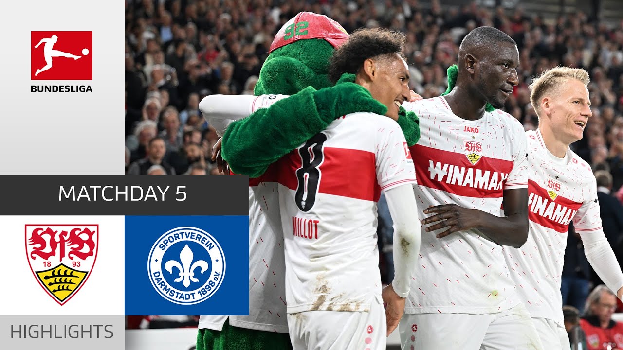 10 Goals! Guirassy equals Lewandowski Record | Stuttgart - Darmstadt 3-1 | Highlights | MD 5