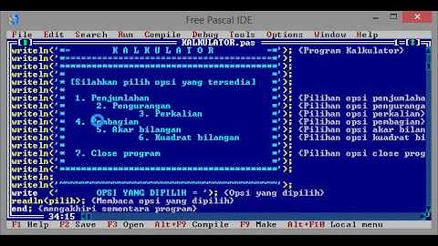 [PASCAL] TUTORIAL PROGRAM KALKULATOR