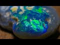 The most popular colors in opal in this uncut gem black opal