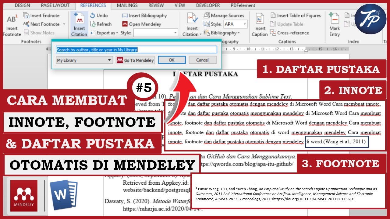 Tutorial Mendeley Cara Membuat Innote Footnote dan Daftar Pustaka