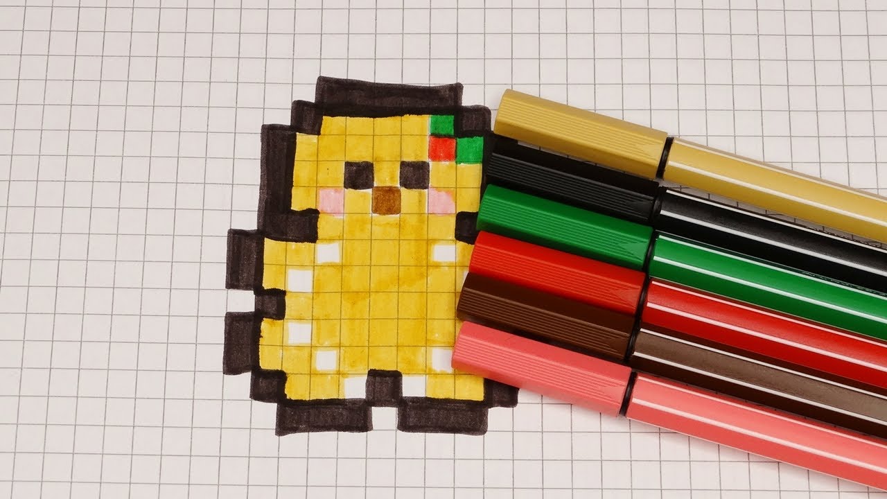 DIY Handmade Drawing Pixel Art | How to draw a cute Gingerbread Man | Easy Christmas Draw with Me