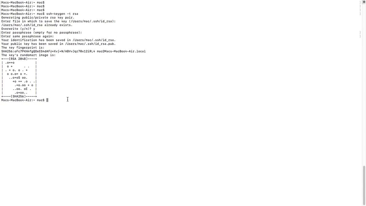 Generate a ssh key on mac download