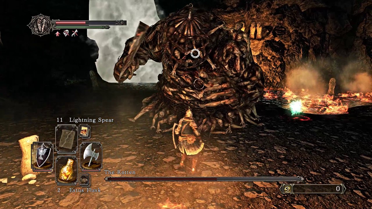 Dark Souls II - The Rotten Boss Fight - YouTube
